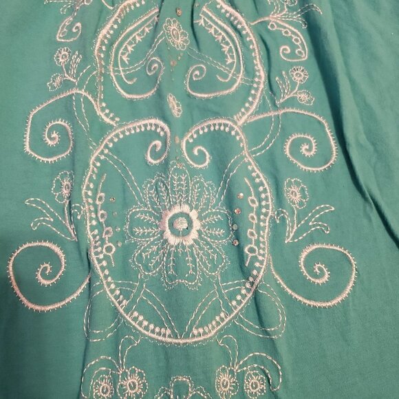 Style & Co Woman's Size Peasant Style Embroidered - Picture 3 of 8